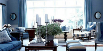 Những mẫu phòng khách màu xanh dương cực đẹp