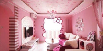 Phong tam mau hong Hello kity